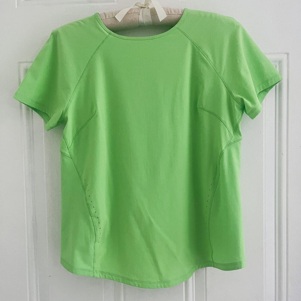Lululemon Lightweight Stretch Running Shirt Scream Green Size 4 Reflective